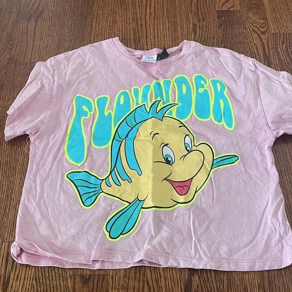 Zara Shirts & Tops Zara Disney Flounder Crop Top Poshmark